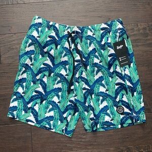Brooklyn Cloth Mfg Co Kent Ave Men’s Swim Trunks Size Medium NEW Green/Blue